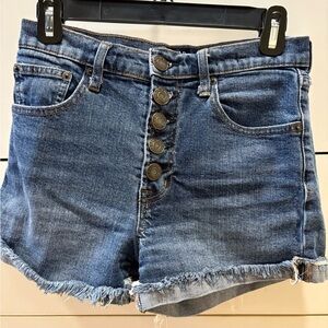 GAP Blue Jean Shorts with Frayed Hem
